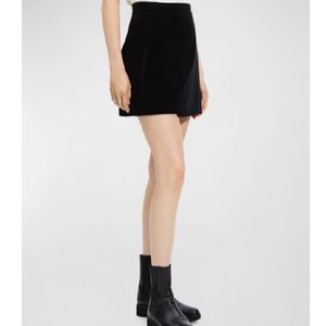 Stretch Velvet Mini Wrap Skirt by Theory